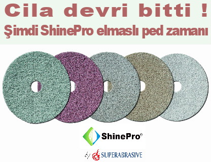 ShinePro elmas emdirilmiş temizlik ve parlatma pedleri